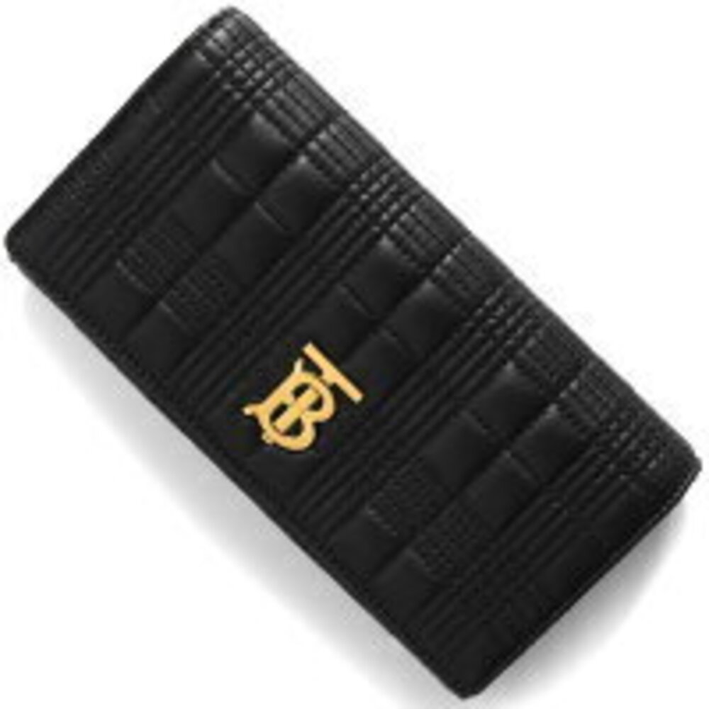 Burberry Lola Quilted Check Long Wallet Black